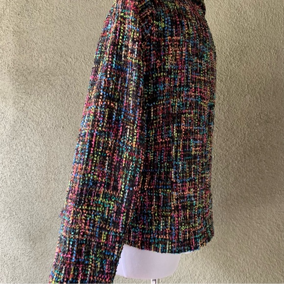 Coldwater Creek Black with Multi-Color Textured Jacket size 12 - Picture 9 of 12